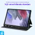 Samsung Galaxy Tab A7 Lite Hoes Luxe Tri-Fold Book Case Kunst Leer Zwart afbeelding 4