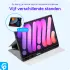 Samsung Galaxy Tab A8 Hoes Luxe Tri-Fold Book Case Kunst Leer Blauw afbeelding 4