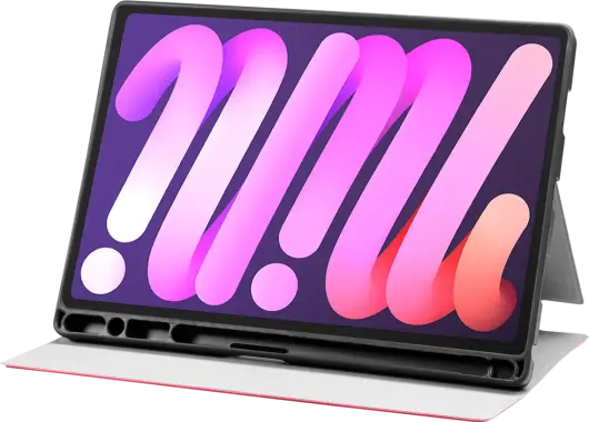Samsung Galaxy Tab A8 Hoes Luxe Tri-Fold Book Case Kunst Leer Rood afbeelding 10