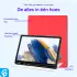 Samsung Galaxy Tab A8 Hoes Luxe Tri-Fold Book Case Kunst Leer Rood afbeelding 5