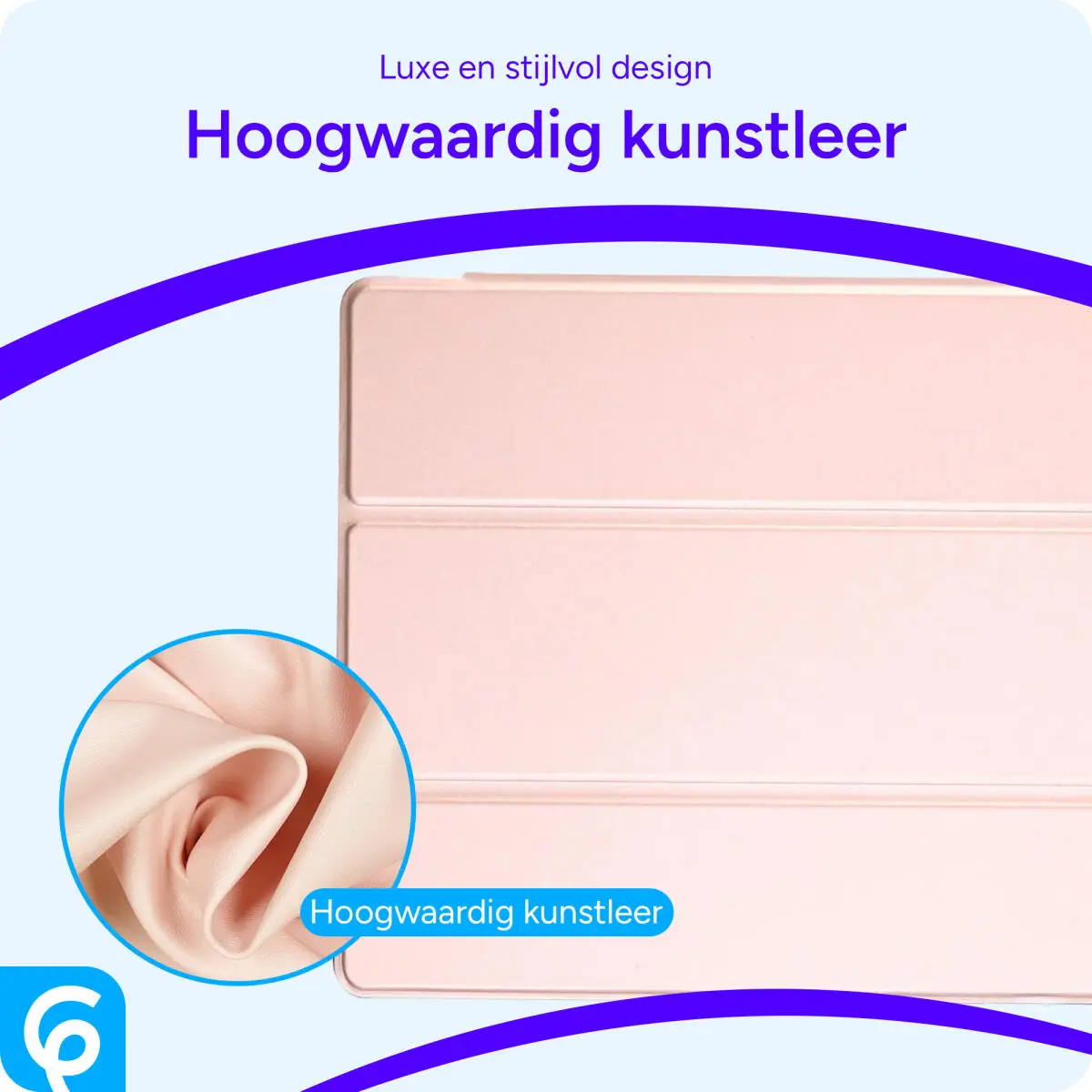Samsung Galaxy Tab A8 Hoes Luxe Tri-Fold Book Case Kunst Leer Roze afbeelding 7