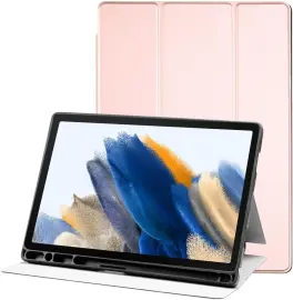 Samsung Galaxy Tab A8 Hoes Luxe Tri-Fold Book Case Kunst Leer Roze