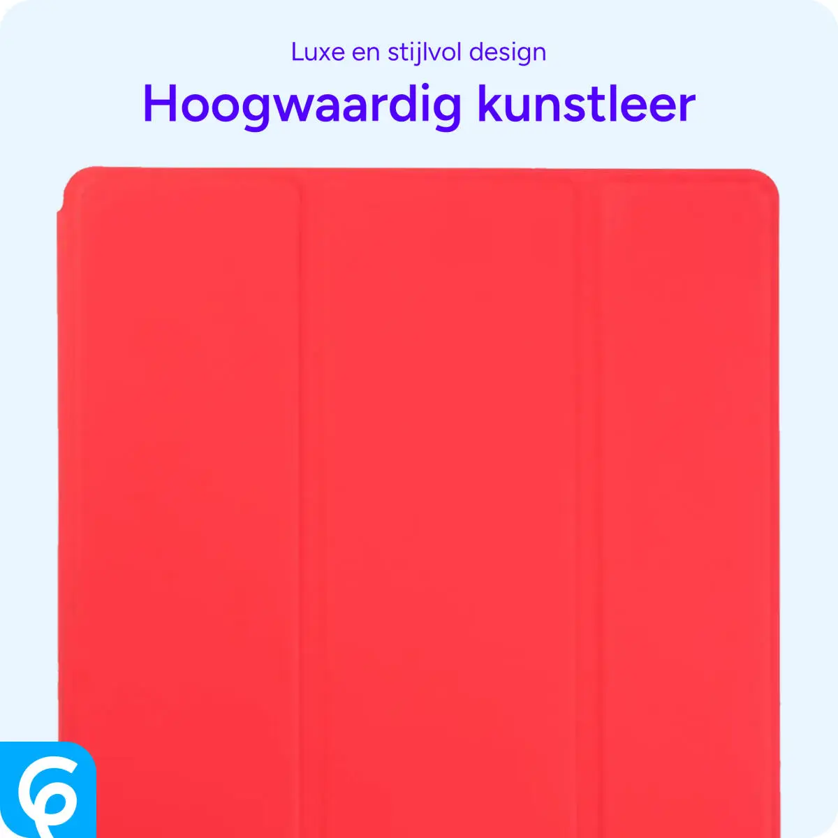 Samsung Galaxy Tab A9 Hoes Luxe Tri-Fold Book Case Kunst Leer Rood afbeelding 5
