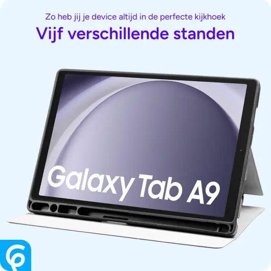 Samsung Galaxy Tab A9 Hoes Luxe Tri-Fold Book Case Kunst Leer Roze afbeelding 5
