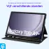 Samsung Galaxy Tab A9 Plus Hoes Luxe Tri-Fold Book Case Kunst Leer Zwart afbeelding 5