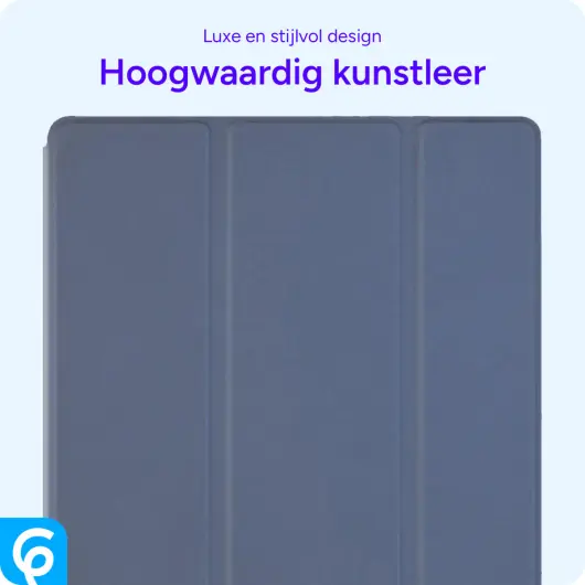 Samsung Galaxy Tab A9 Plus Hoes Luxe Tri-Fold Book Case Kunst Leer Blauw afbeelding 6