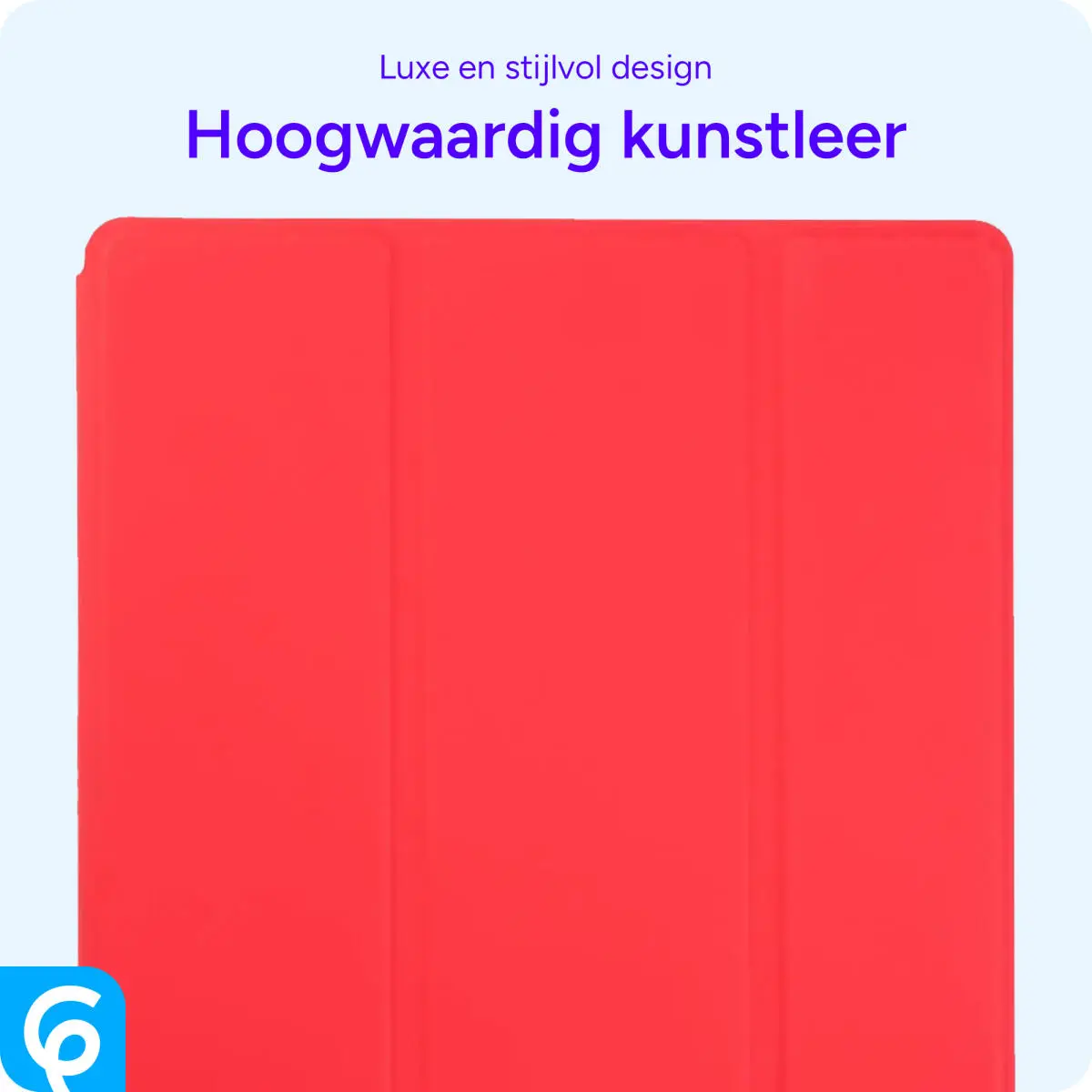 Samsung Galaxy Tab A9 Plus Hoes Luxe Tri-Fold Book Case Kunst Leer Rood afbeelding 6