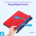 Samsung Galaxy Tab A9 Plus Hoes Luxe Tri-Fold Book Case Kunst Leer Rood afbeelding 7