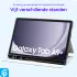 Samsung Galaxy Tab A9 Plus Hoes Luxe Tri-Fold Book Case Kunst Leer Rood afbeelding 5