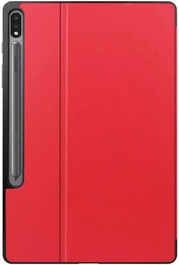 Samsung Galaxy Tab S10+/S9+/S9 FE+ Hoes Luxe Tri-Fold Book Case Kunst Leer Rood afbeelding 8