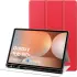 Samsung Galaxy Tab S10+/S9+/S9 FE+ Hoes Luxe Tri-Fold Book Case Kunst Leer Rood afbeelding 1