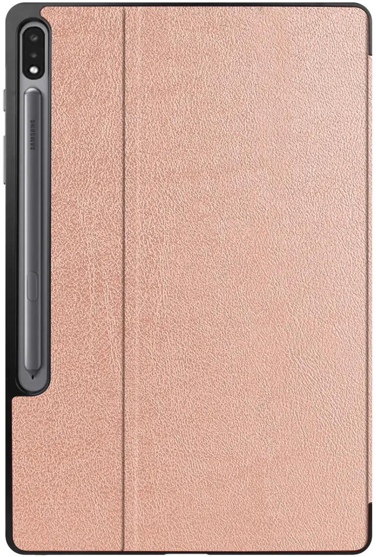 Samsung Galaxy Tab S10+/S9+/S9 FE+ Hoes Luxe Tri-Fold Book Case Kunst Leer Roze afbeelding 8