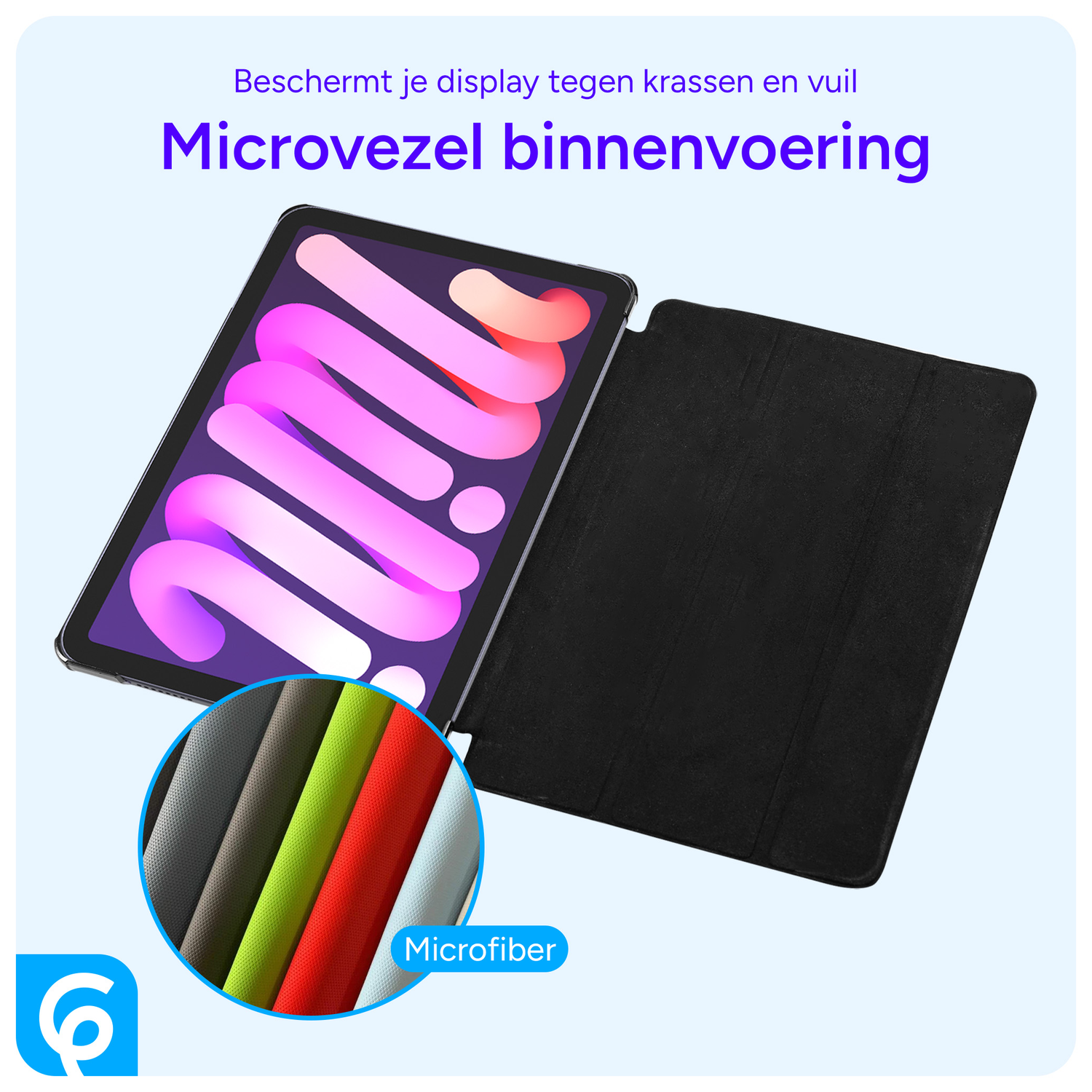 Samsung Tab S10 Ultra / S9 Ultra Hoes Luxe Tri-Fold Book Case Kunst Leer Zwart afbeelding 3