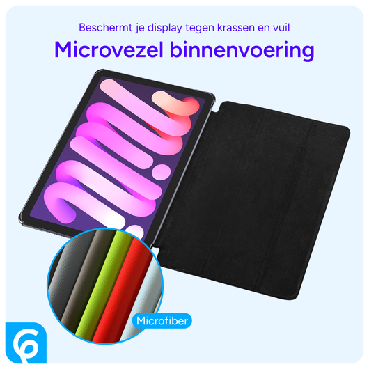 Samsung Tab S10 Ultra / S9 Ultra Hoes Luxe Tri-Fold Book Case Kunst Leer Zwart afbeelding 3