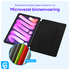 Samsung Tab S10 Ultra / S9 Ultra Hoes Luxe Tri-Fold Book Case Kunst Leer Zwart afbeelding 3