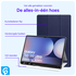 Samsung Tab S10 Ultra / S9 Ultra Hoes Luxe Tri-Fold Book Case Kunst Leer Blauw afbeelding 4