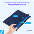 Samsung Tab S10 Ultra / S9 Ultra Hoes Luxe Tri-Fold Book Case Kunst Leer Blauw afbeelding 6
