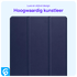 Samsung Tab S10 Ultra / S9 Ultra Hoes Luxe Tri-Fold Book Case Kunst Leer Blauw afbeelding 7