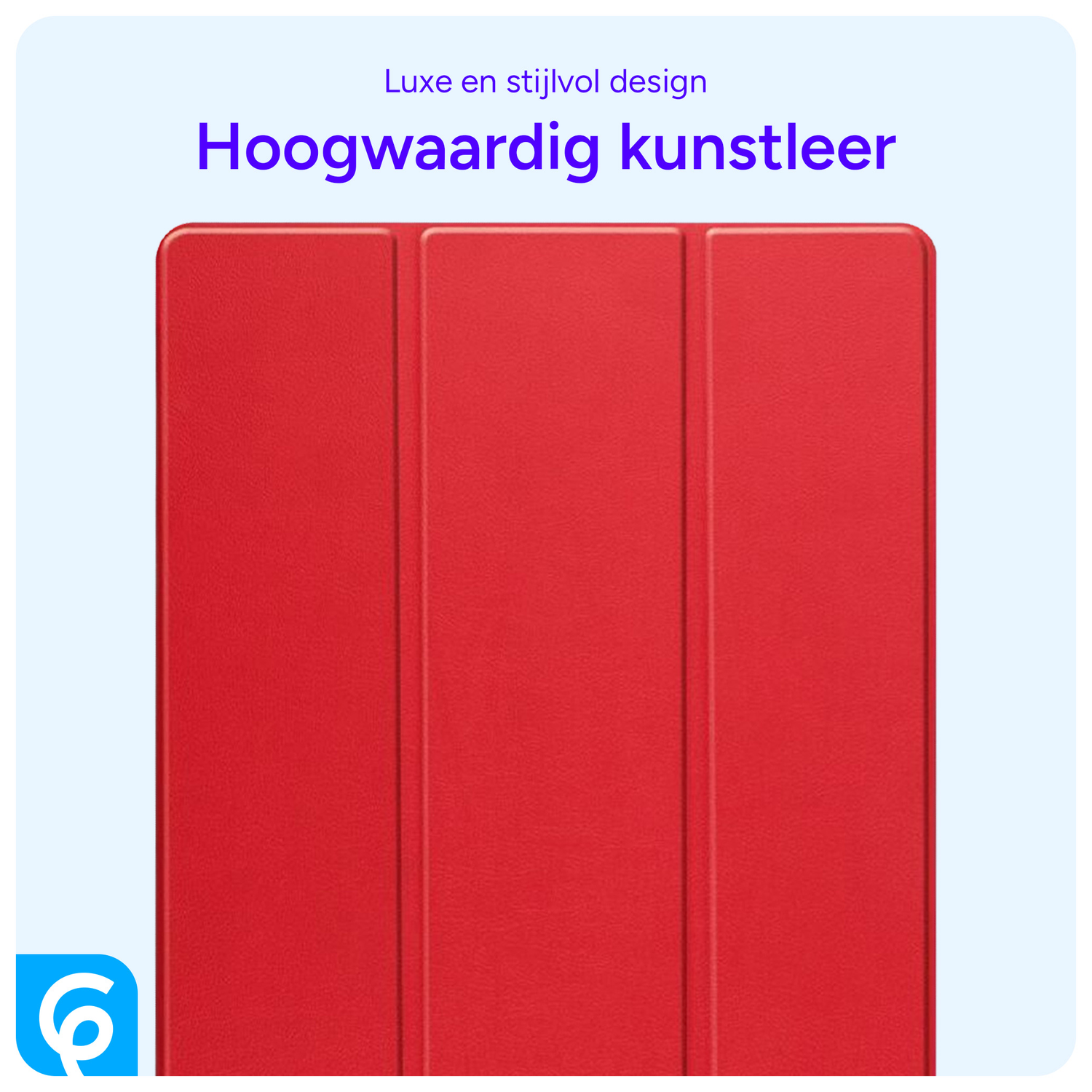 Samsung Tab S10 Ultra / S9 Ultra Hoes Luxe Tri-Fold Book Case Kunst Leer Rood afbeelding 5