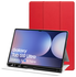 Samsung Tab S10 Ultra / S9 Ultra Hoes Luxe Tri-Fold Book Case Kunst Leer Rood