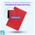 Samsung Tab S10 Ultra / S9 Ultra Hoes Luxe Tri-Fold Book Case Kunst Leer Rood afbeelding 2