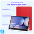 Samsung Tab S10 Ultra / S9 Ultra Hoes Luxe Tri-Fold Book Case Kunst Leer Rood afbeelding 4