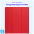 Samsung Tab S10 Ultra / S9 Ultra Hoes Luxe Tri-Fold Book Case Kunst Leer Rood afbeelding 5