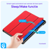 Samsung Tab S10 Ultra / S9 Ultra Hoes Luxe Tri-Fold Book Case Kunst Leer Rood afbeelding 6