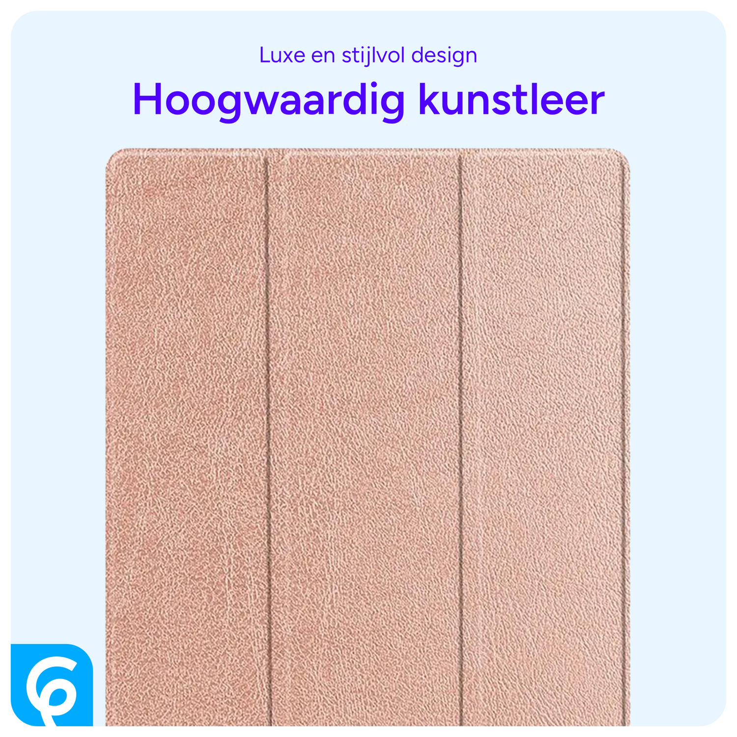 Samsung Tab S10 Ultra / S9 Ultra Hoes Luxe Tri-Fold Book Case Kunst Leer Roze afbeelding 6