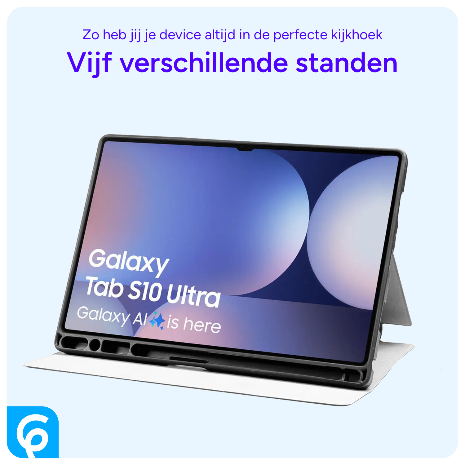 Samsung Tab S10 Ultra / S9 Ultra Hoes Luxe Tri-Fold Book Case Kunst Leer Roze afbeelding 7