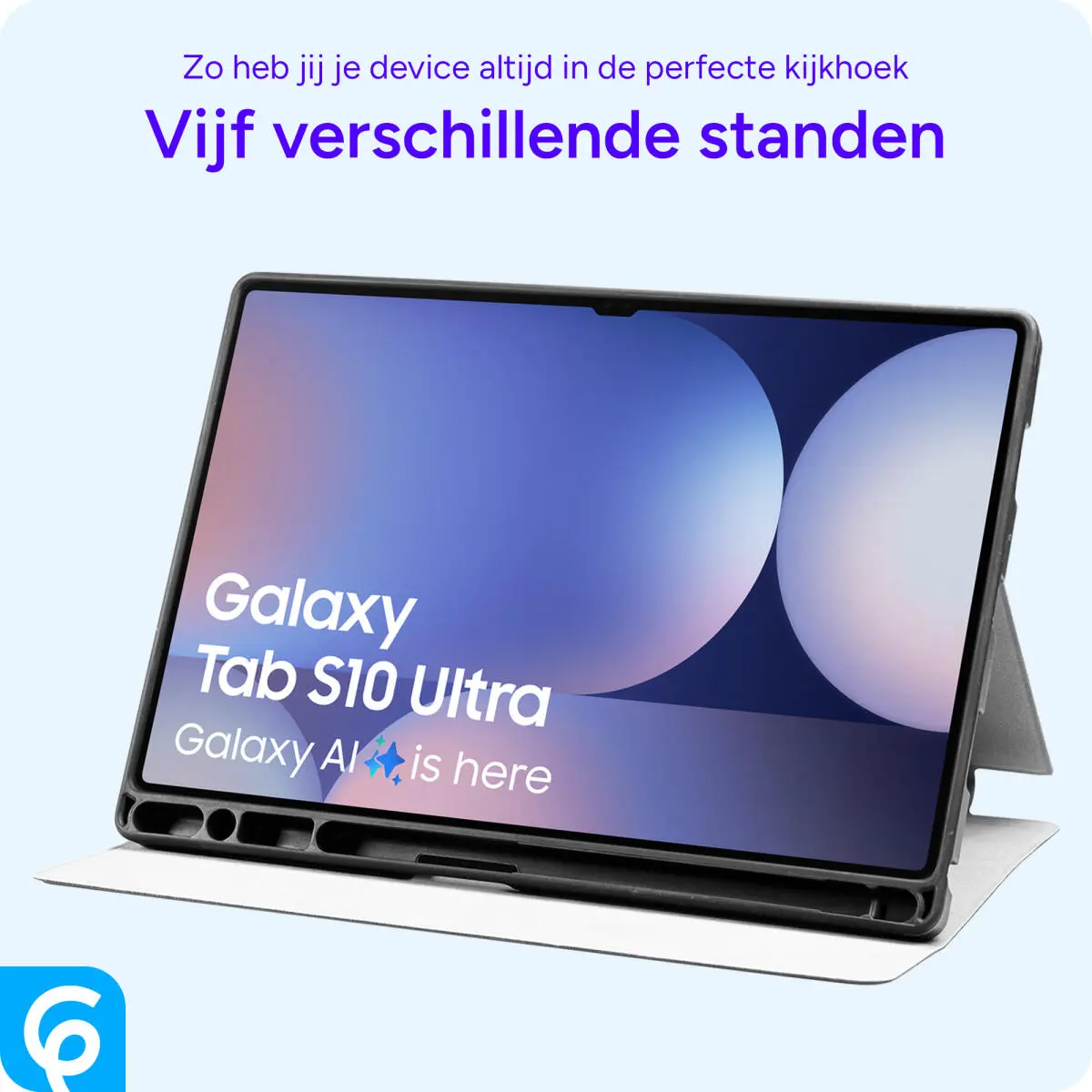 Samsung Tab S10 Ultra / S9 Ultra Hoes Luxe Tri-Fold Book Case Kunst Leer Roze afbeelding 5
