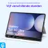 Samsung Tab S10 Ultra / S9 Ultra Hoes Luxe Tri-Fold Book Case Kunst Leer Roze afbeelding 5