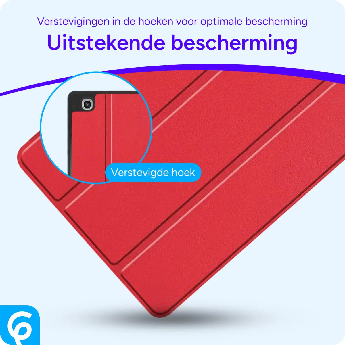 Samsung Galaxy Tab S6 Lite Hoes Luxe Tri-Fold Book Case Kunst Leer Rood afbeelding 2