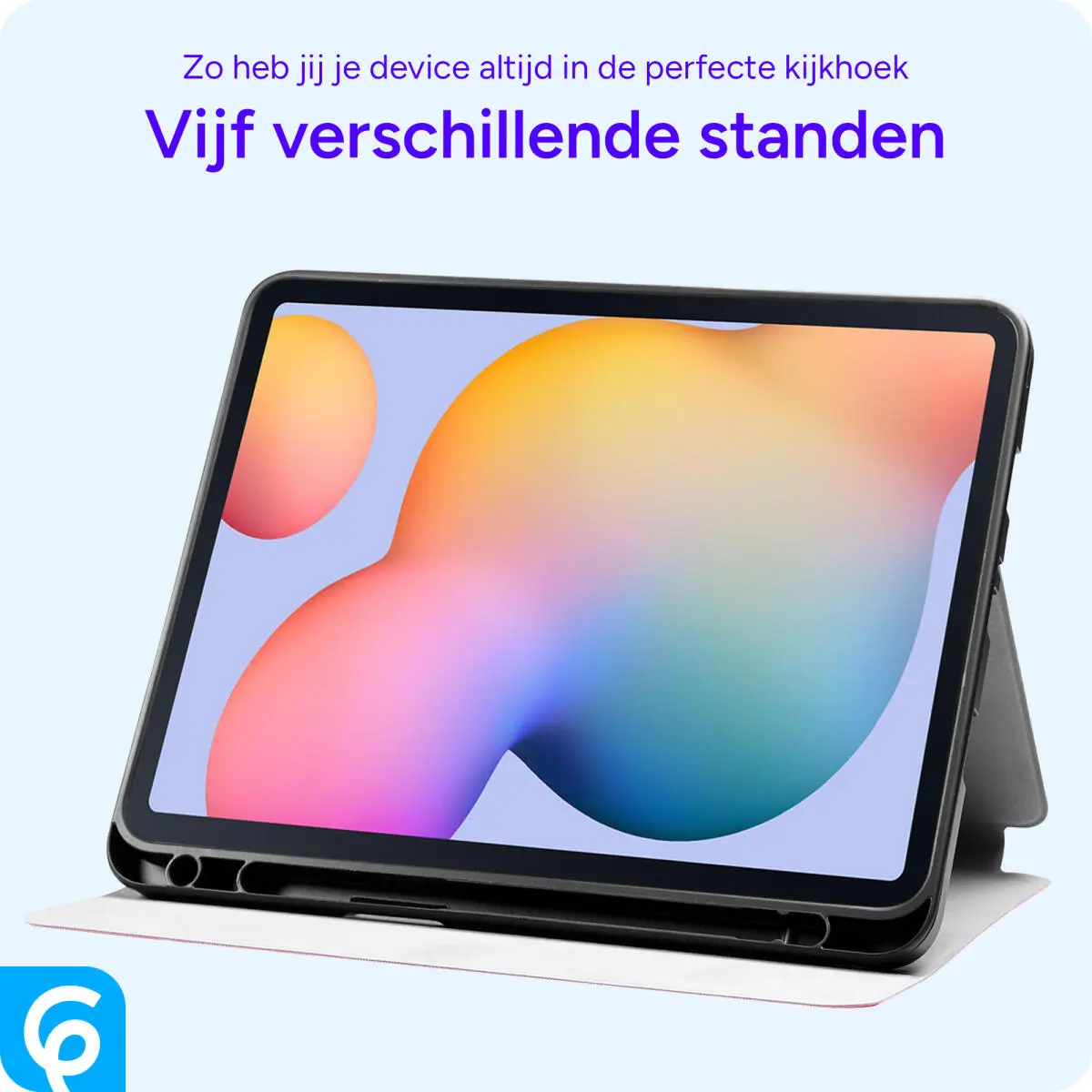 Samsung Galaxy Tab S6 Lite Hoes Luxe Tri-Fold Book Case Kunst Leer Rood afbeelding 5