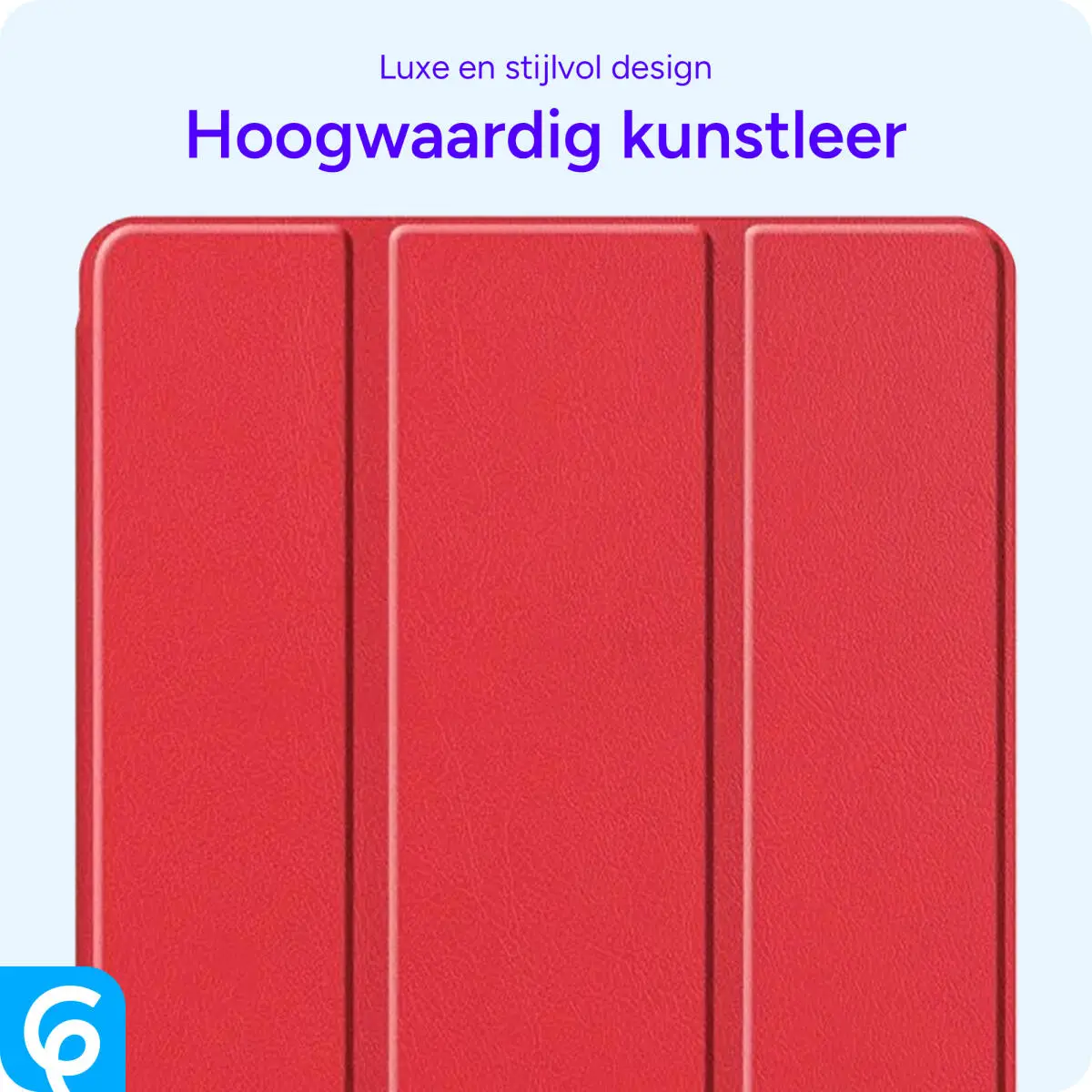 Samsung Galaxy Tab S6 Lite Hoes Luxe Tri-Fold Book Case Kunst Leer Rood afbeelding 6