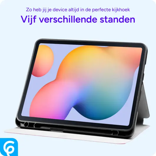 Samsung Galaxy Tab S6 Lite Hoes Luxe Tri-Fold Book Case Kunst Leer Rood afbeelding 5