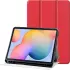 Samsung Galaxy Tab S6 Lite Hoes Luxe Tri-Fold Book Case Kunst Leer Rood
