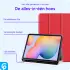 Samsung Galaxy Tab S6 Lite Hoes Luxe Tri-Fold Book Case Kunst Leer Rood afbeelding 3