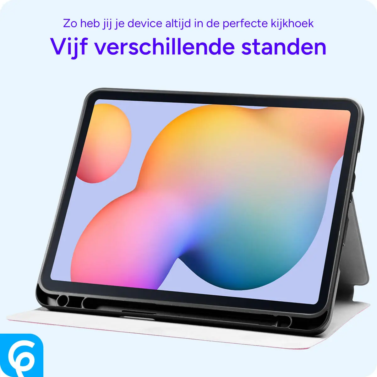 Samsung Galaxy Tab S6 Lite Hoes Luxe Tri-Fold Book Case Kunst Leer Roze afbeelding 5