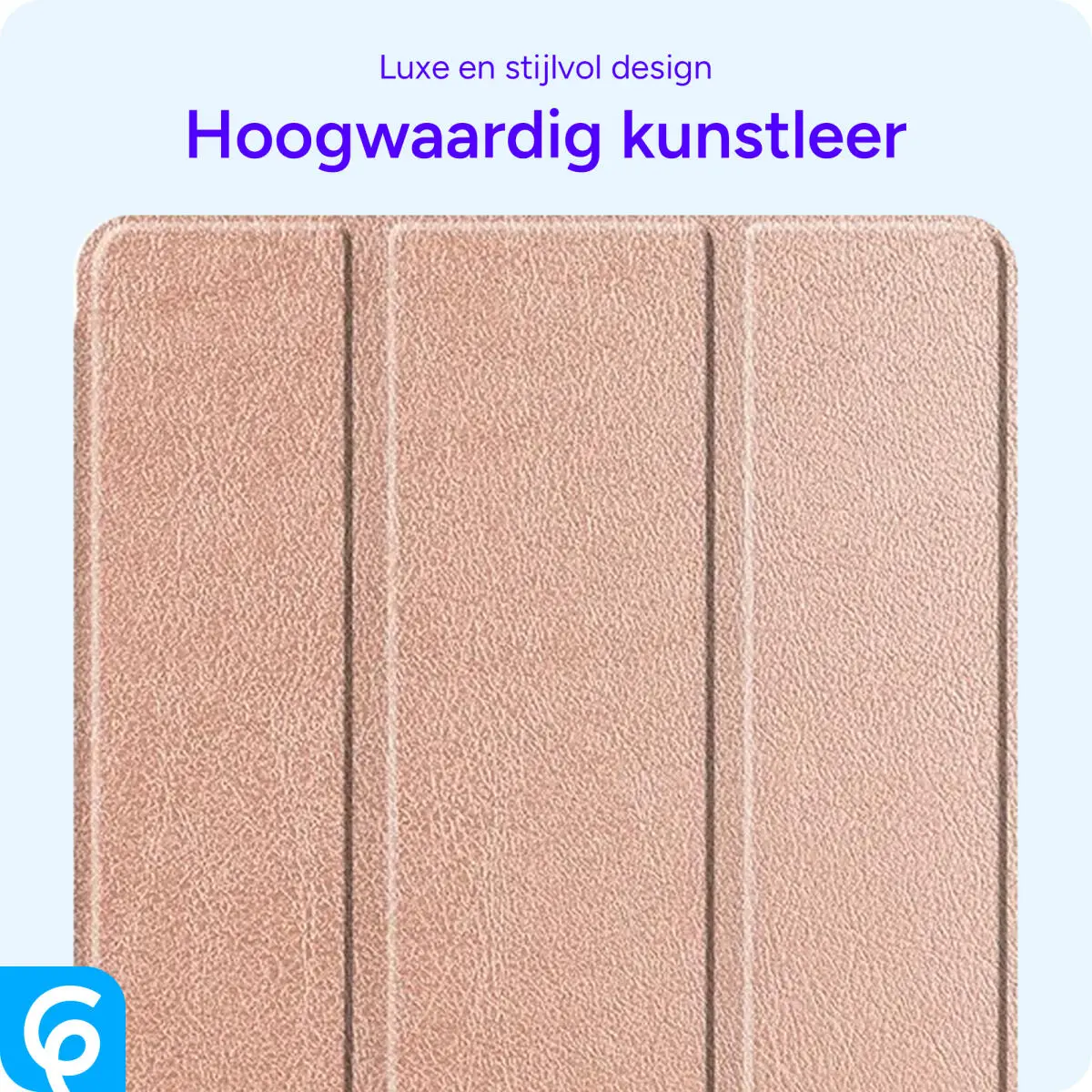 Samsung Galaxy Tab S6 Lite Hoes Luxe Tri-Fold Book Case Kunst Leer Roze afbeelding 6