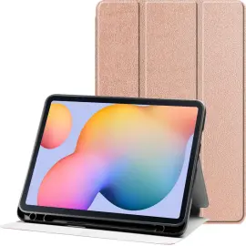 Samsung Galaxy Tab S6 Lite Hoes Luxe Tri-Fold Book Case Kunst Leer Roze