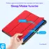 Samsung Galaxy Tab S8+/S7+/S7 FE Hoes Luxe Tri-Fold Book Case Kunst Leer Rood afbeelding 7