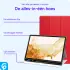 Samsung Galaxy Tab S8+/S7+/S7 FE Hoes Luxe Tri-Fold Book Case Kunst Leer Rood afbeelding 3