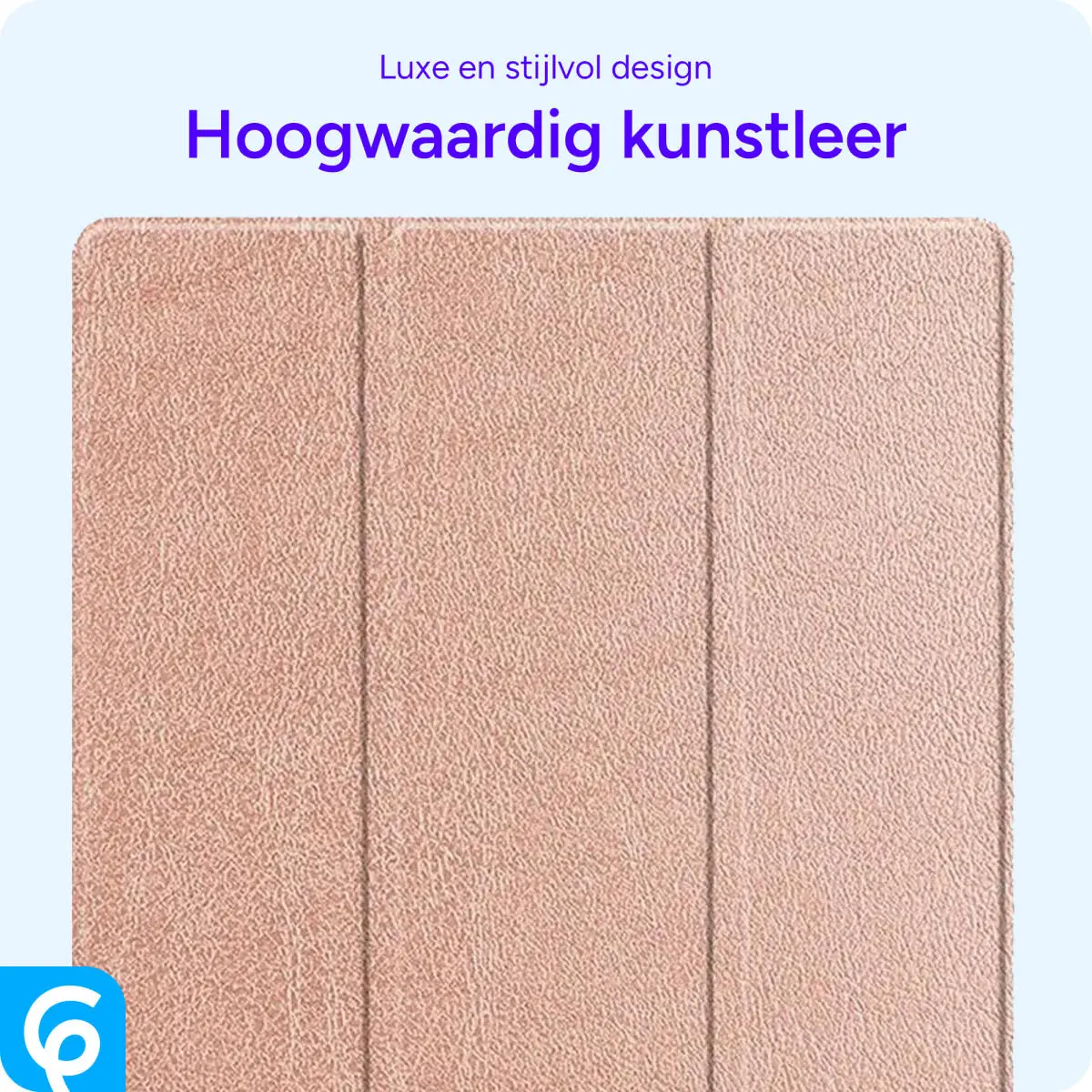 Samsung Galaxy Tab S8+/S7+/S7 FE Hoes Luxe Tri-Fold Book Case Kunst Leer Roze afbeelding 6