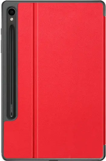 Samsung Galaxy Tab S9 / S9 FE Hoes Luxe Tri-Fold Book Case Kunst Leer Rood afbeelding 8
