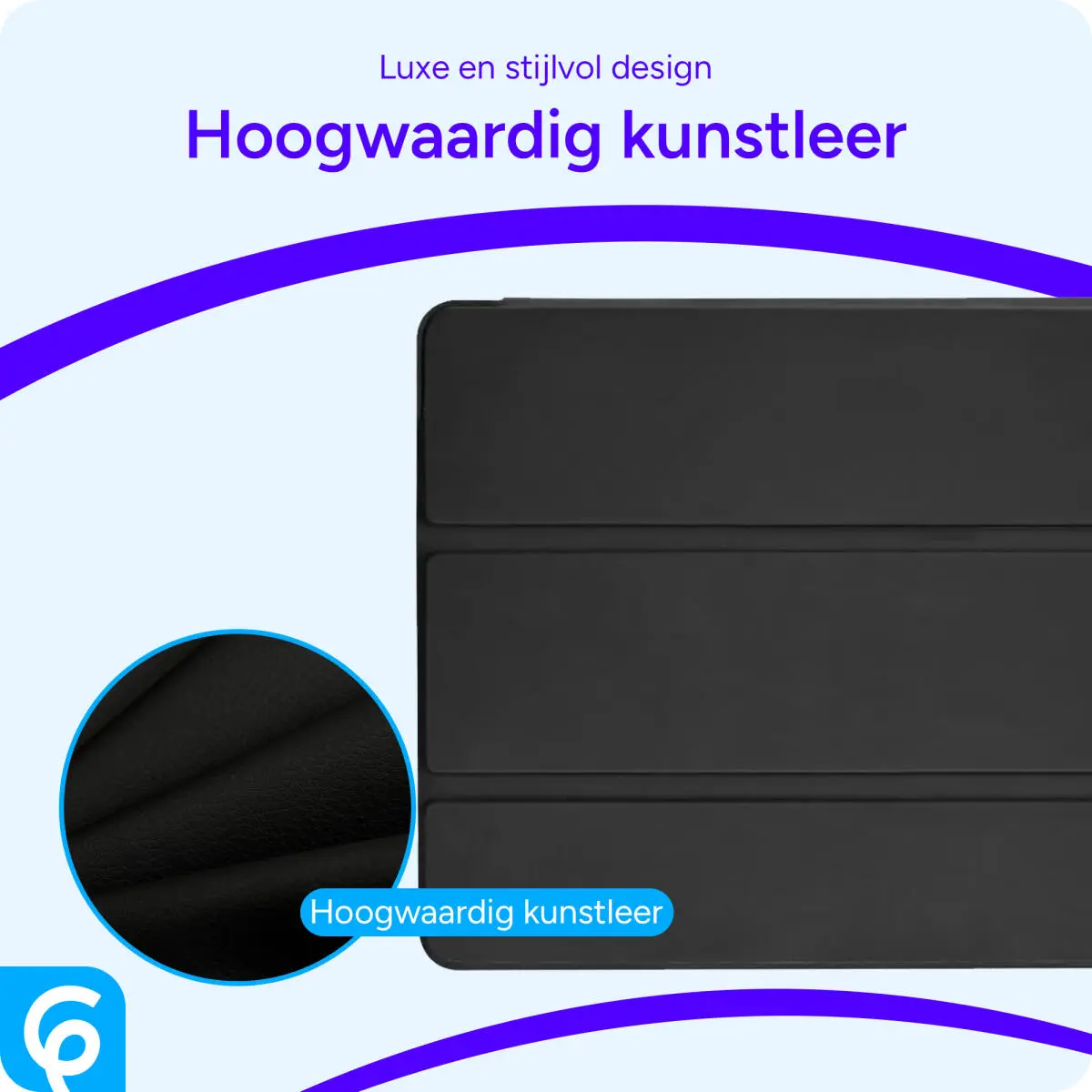 Google Pixel Tablet Hoes Luxe Tri-Fold Book Case Kunst Leer Zwart afbeelding 4