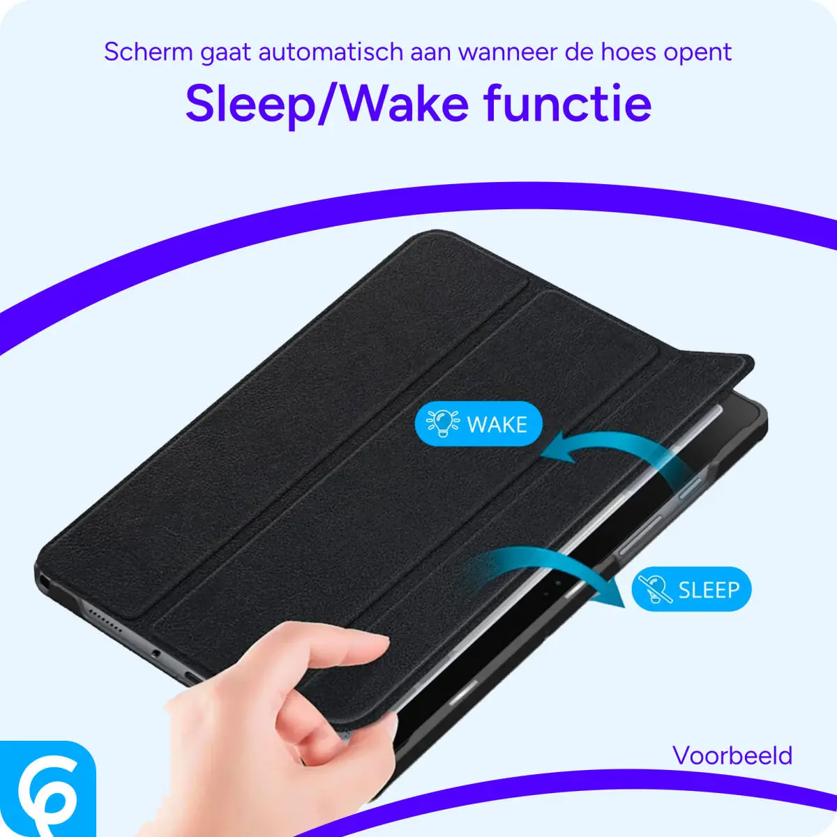OnePlus Pad Go/Oppo Pad Neo/Air 2 Hoes Luxe Tri-Fold Book Case Kunst Leer Zwart afbeelding 7
