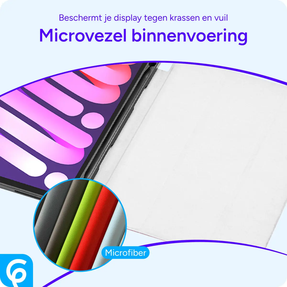OnePlus Pad Go/Oppo Pad Neo/Air 2 Hoes Luxe Tri-Fold Book Case Kunst Leer Blauw afbeelding 4