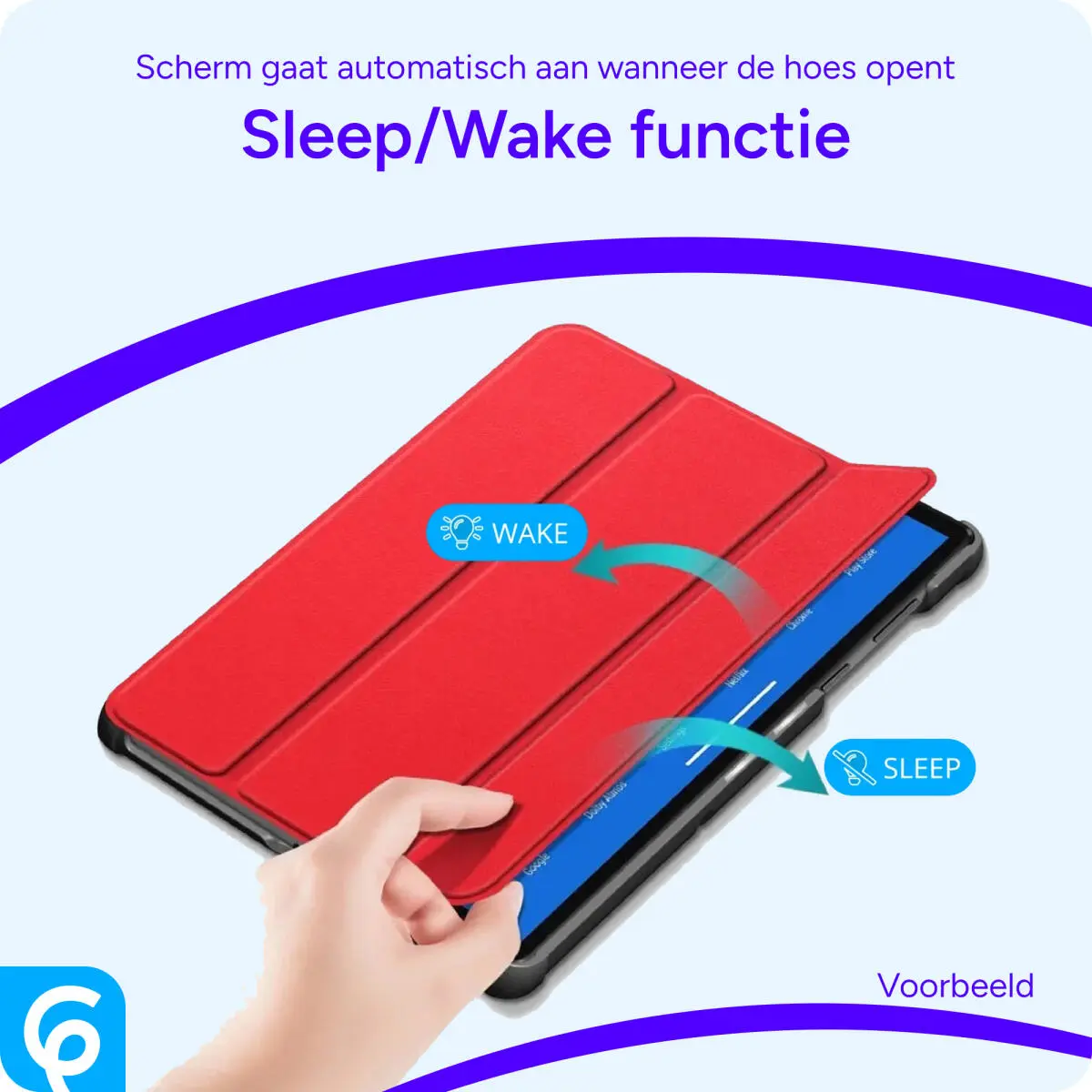 OnePlus Pad Go/Oppo Pad Neo/Air 2 Hoes Luxe Tri-Fold Book Case Kunst Leer Rood afbeelding 7