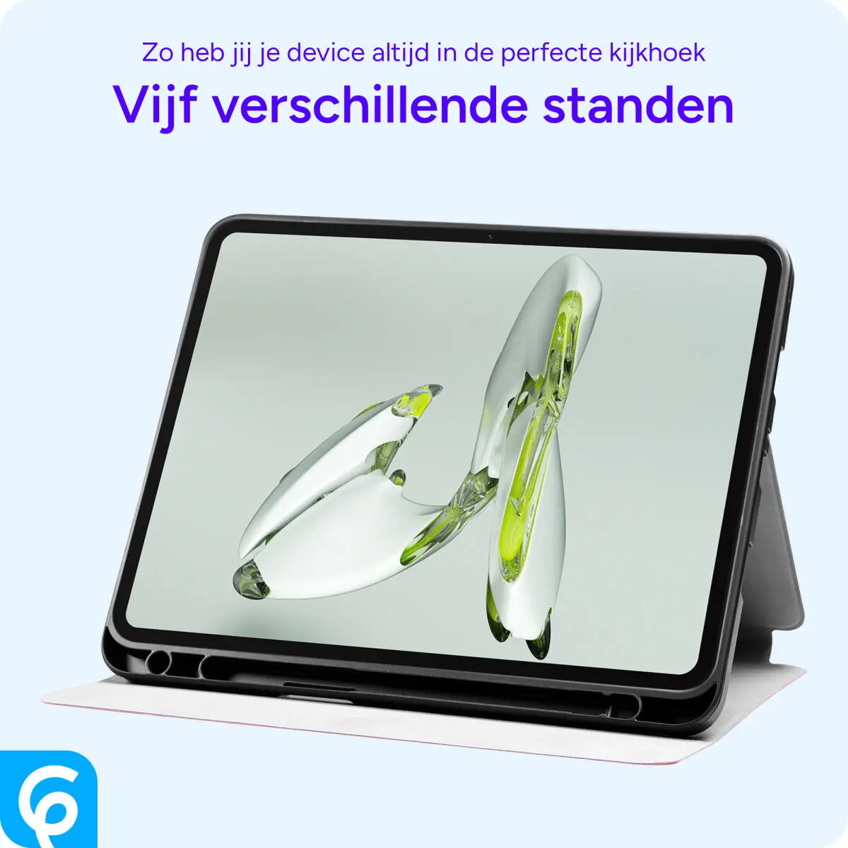 OnePlus Pad Go/Oppo Pad Neo/Air 2 Hoes Luxe Tri-Fold Book Case Kunst Leer Roze afbeelding 5